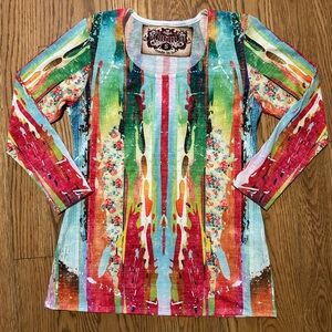 Amma Design Printed colorful Top Art to Wear Wearable‎ Art